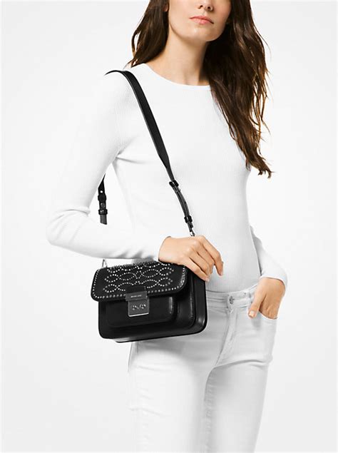 Sloan Editor Studded Leather Shoulder Bag 